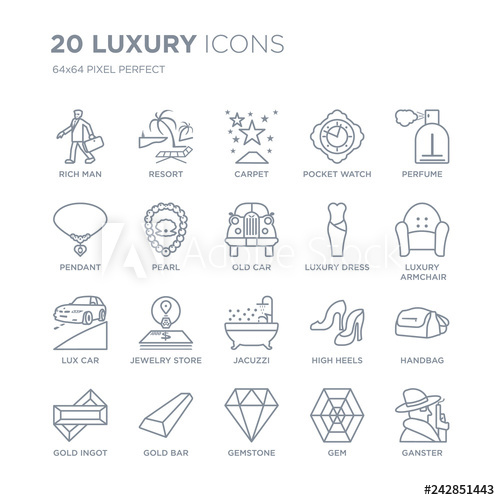 500x500 Collection Of Luxury Linear Icons Such As Rich Man, Resort