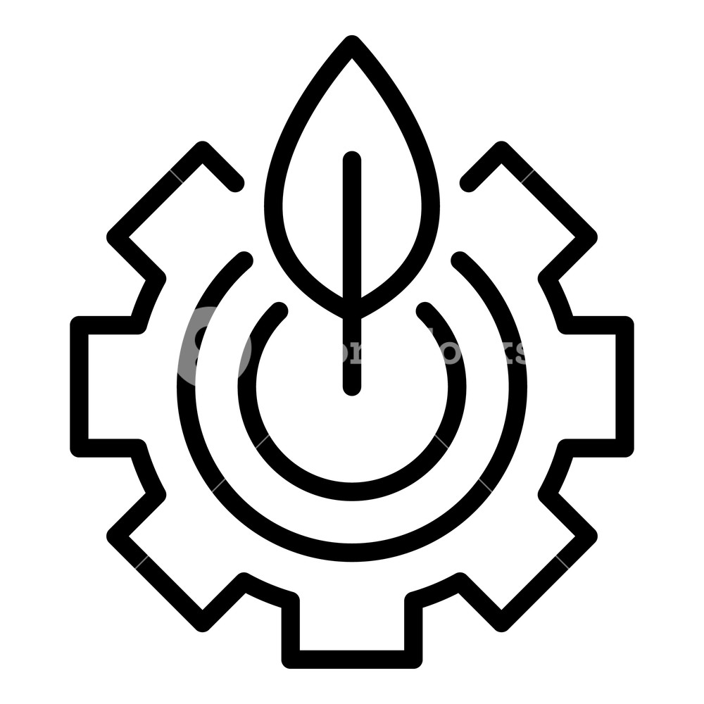 1000x1000 Eco Gear Icon Outline Eco Gear Vector Icon For Web Design