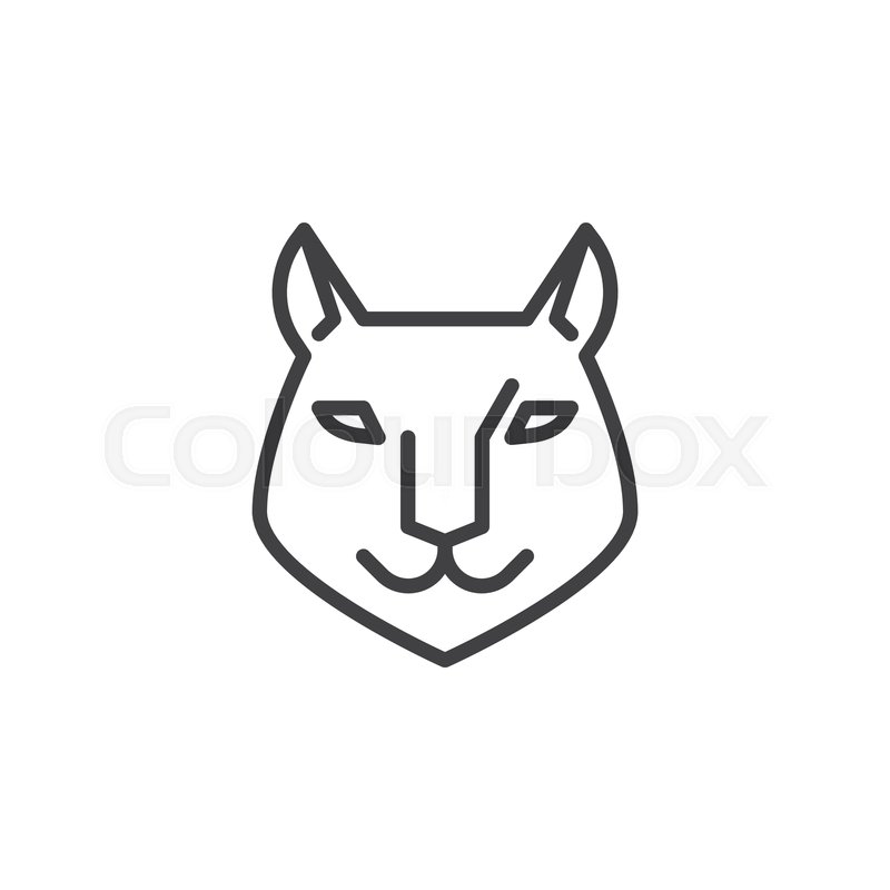 800x800 Lynx Head Line Icon Linear Style Sign Stock Vector Colourbox