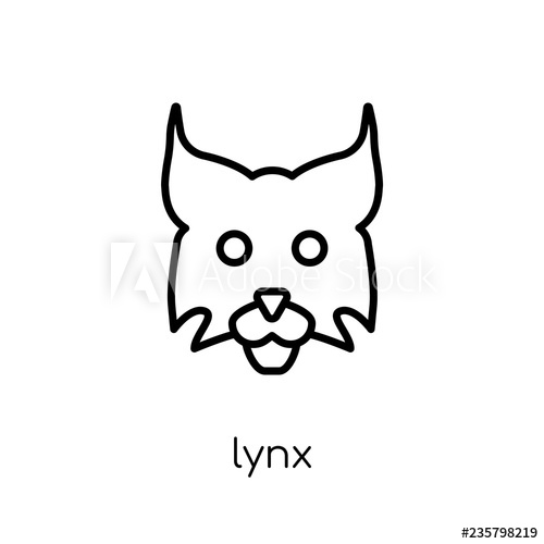 500x500 Lynx Icon Trendy Modern Flat Linear Vector Lynx Icon On White