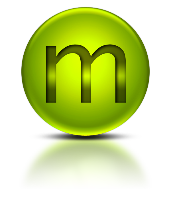 600x700 Metalic Green Letter M Icon Png