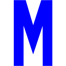 256x256 Blue Letter M Icon