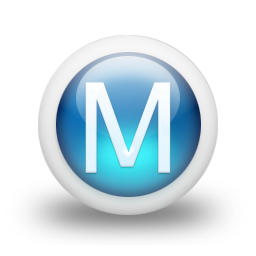 256x256 Blue Letter M Icon Png