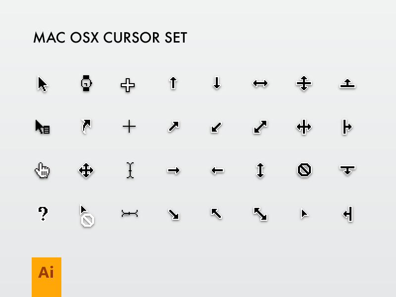 800x600 Mac Cursor Set Icons And Elements Computer Vector, Mac Os