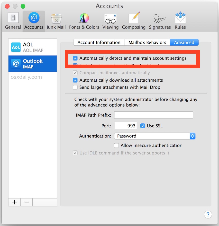 Resolving Mail Problems After Os X Update 900x927 Resolving Mail Problems After Os X Update