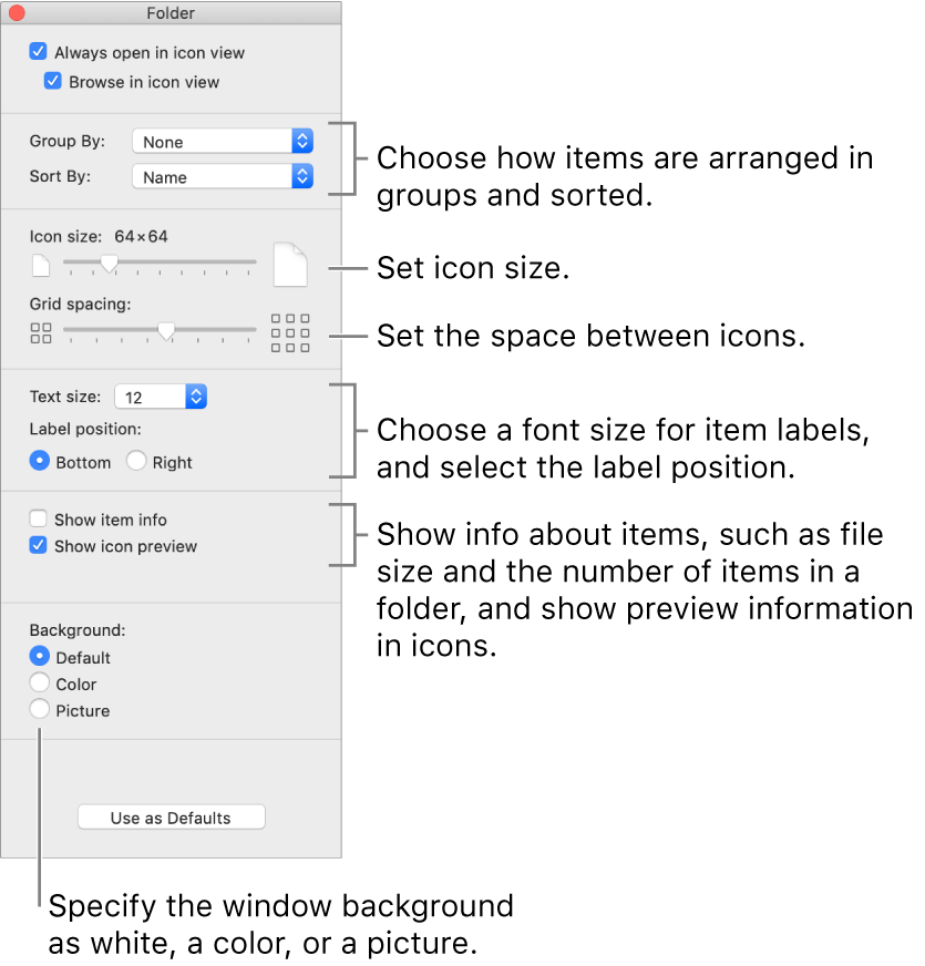 Change Options For Icon, List, Column, Or Gallery View 835x872 Change Options For Icon, List, Column, Or Gallery View