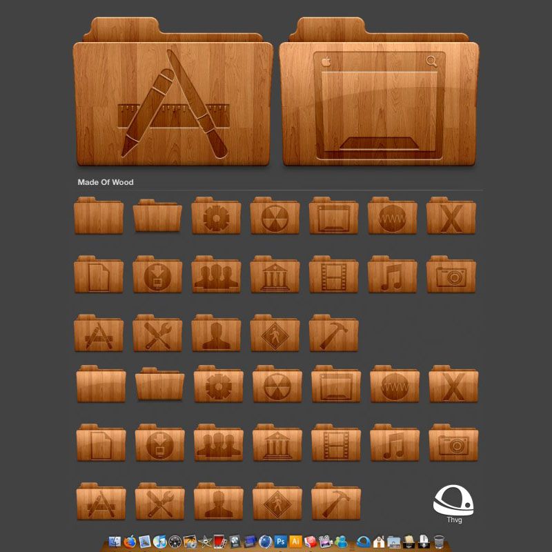 800x800 Free Wood Retro Folder Icons