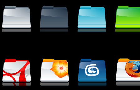 mac soft color flat folder icons