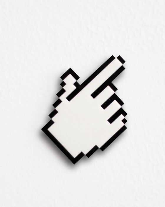 560x700 Mac Pixel Hand Icon Brooch Brainbow On Madeit