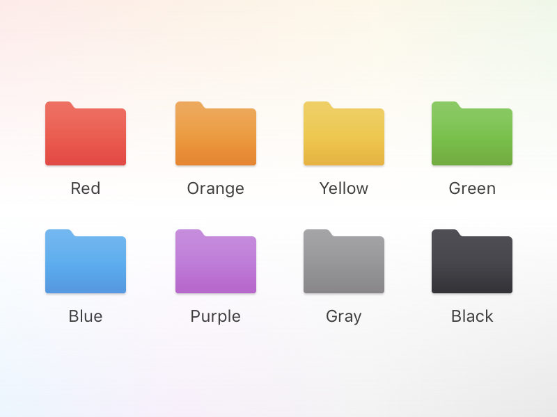 mac folder icons colors