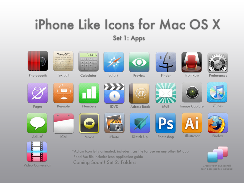 826x620 Iphone Like Icons For Mac Os X