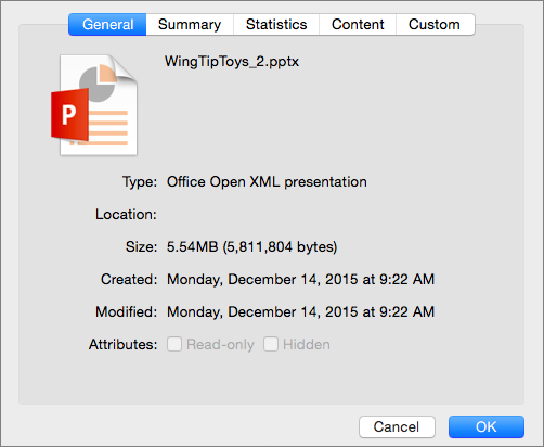 502x412 View Or Change The Properties Of A Powerpoint For Mac
