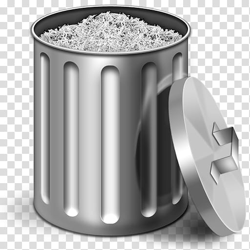 512x512 Trash Can Icon, Grey Trash Can Illustration Transparent Background