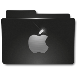 256x256 Apple, Folder Icon Free Of Black Metal Folder Icons