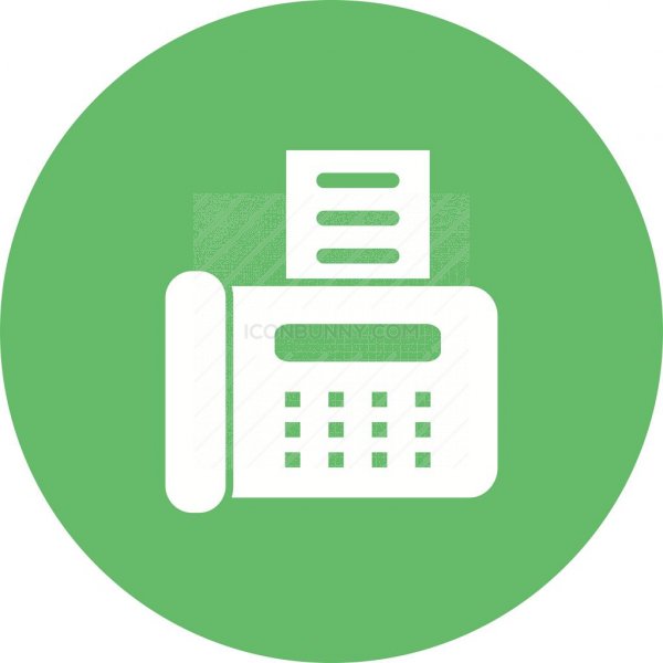 600x600 Fax Machine Flat Round Icon