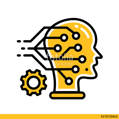 500x500 Outline Icon Machine Learning Data Science Technology And Machine