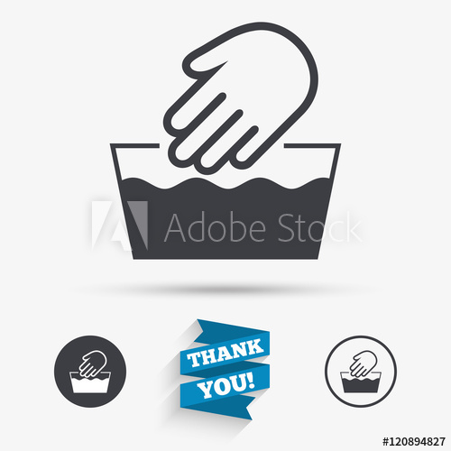500x500 Hand Wash Sign Icon Not Machine Washable Symbol
