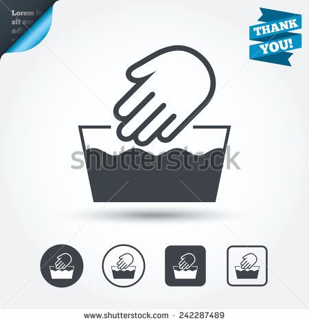 450x470 Hand Wash Sign Icon Not Machine Washable Symbol Circle