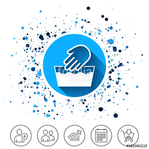500x500 Hand Wash Sign Icon Not Machine Washable Symbol Stock Image