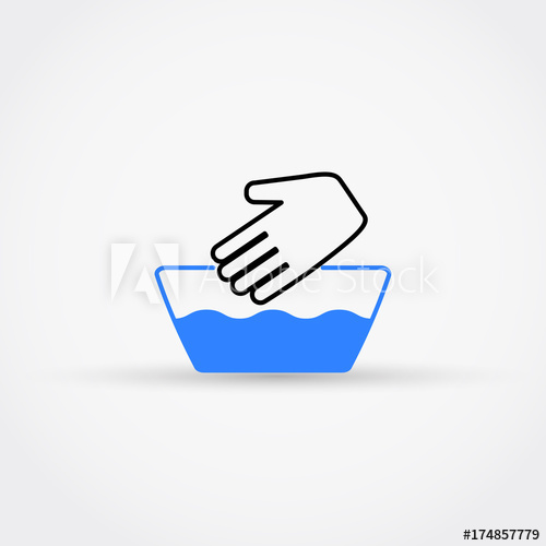 500x500 Hand Wash Vector Icon Not Machine Washable Symbol