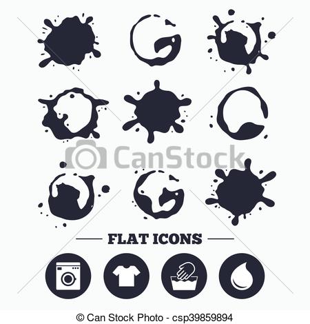 450x470 Wash Icon Not Machine Washable Symbol Paint, Coffee Or Milk