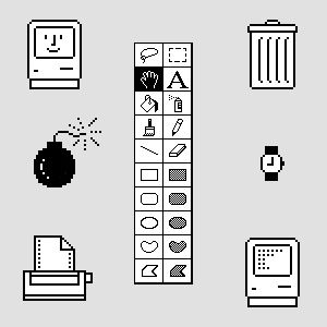 300x300 Susan Kare's Macintosh Icons Grids Apple Icon, Design, Icon Design