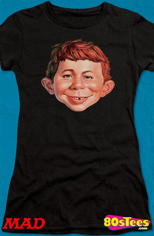 600x919 Junior Alfred E Neuman Shirt Mad Magazine Juniors T Shirt Alfred