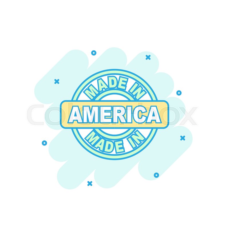 800x800 Cartoon Colored Made In America Icon Stock Vector Colourbox