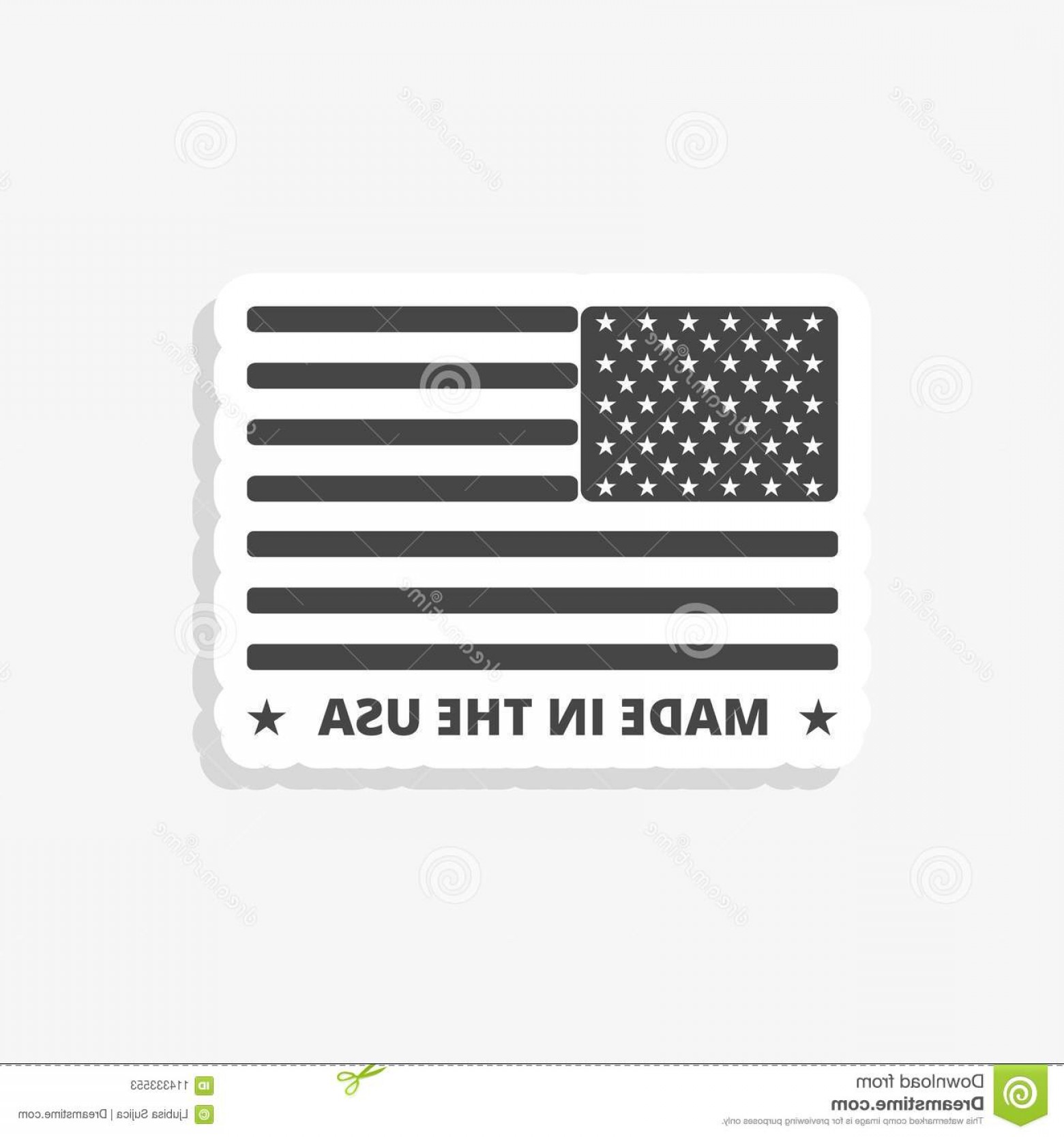 1560x1668 Usa Flag Made America Sticker Simple Vector Icon Gray Background
