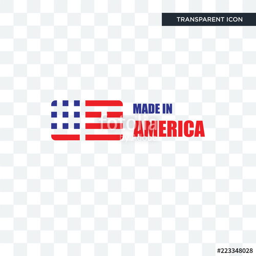 500x500 Made In America Vector Icon Isolated On Transparent Background