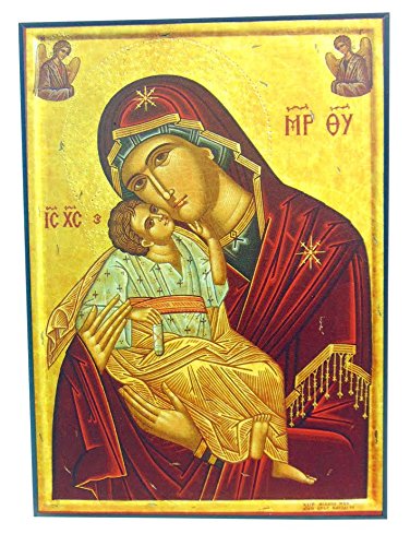 376x500 Madonna And Child Sweet Kissing Orthodox Wooden