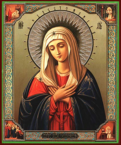 425x508 St Seraphim Virgin Mary Madonna Extreme Humility Catholic Orthodox