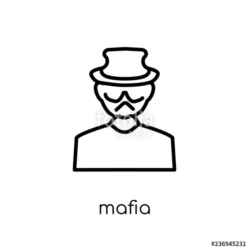 500x500 Mafia Icon Trendy Modern Flat Linear Vector Mafia Icon On White