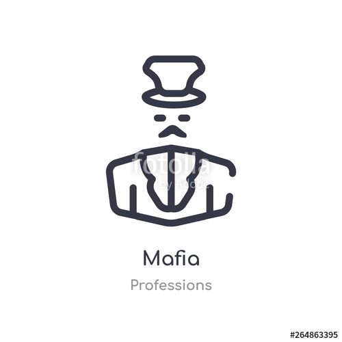 500x500 Mafia Outline Icon Isolated Line Vector Illustration
