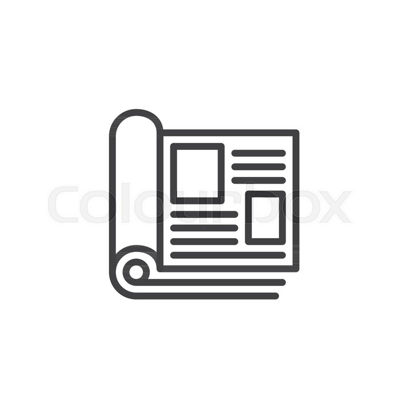 800x800 Magazine Pages Outline Icon Linear Stock Vector Colourbox