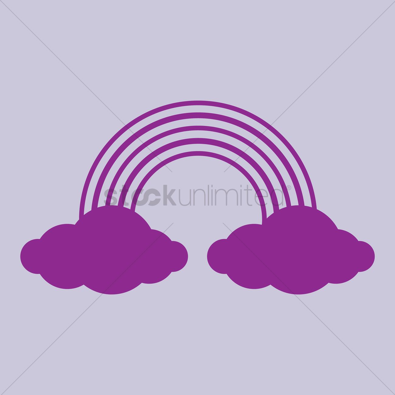 1300x1300 Rainbow And Cloud Icon Vector Image