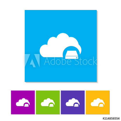 500x500 Cloud Database Icon Cloud Computing Concept In Flat Style