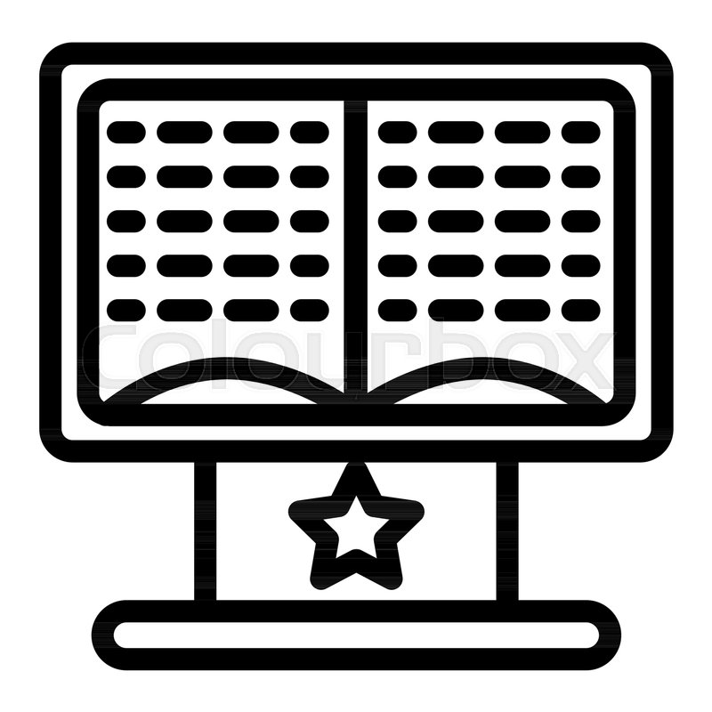 800x800 Magic Book On Stand Line Icon Stock Vector Colourbox