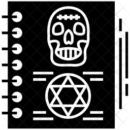 256x256 Black Magic Book Icon Of Glyph Style
