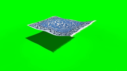 480x270 Flying Magic Carpet Lands Green Screen Rendering Animation