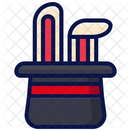 256x256 Magic Hat Icon Of Colored Outline Style