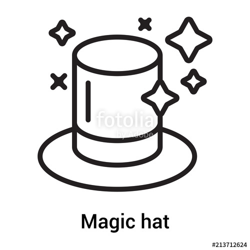 500x500 Magic Hat Icon Vector Sign And Symbol Isolated On White Background