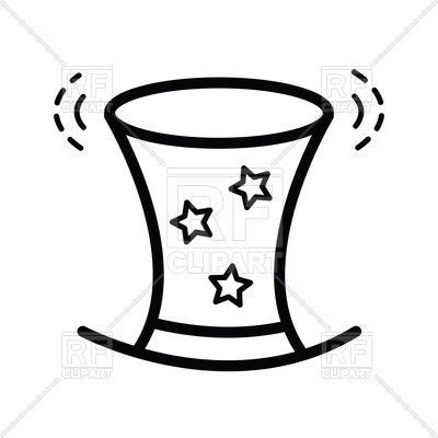 400x400 Magic Hat Line Icon Vector Image Of Silhouettes, Outlines