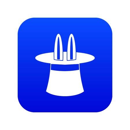 450x450 Rabbit Ears Appearing From A Top Magic Hat Icon Digital Blue