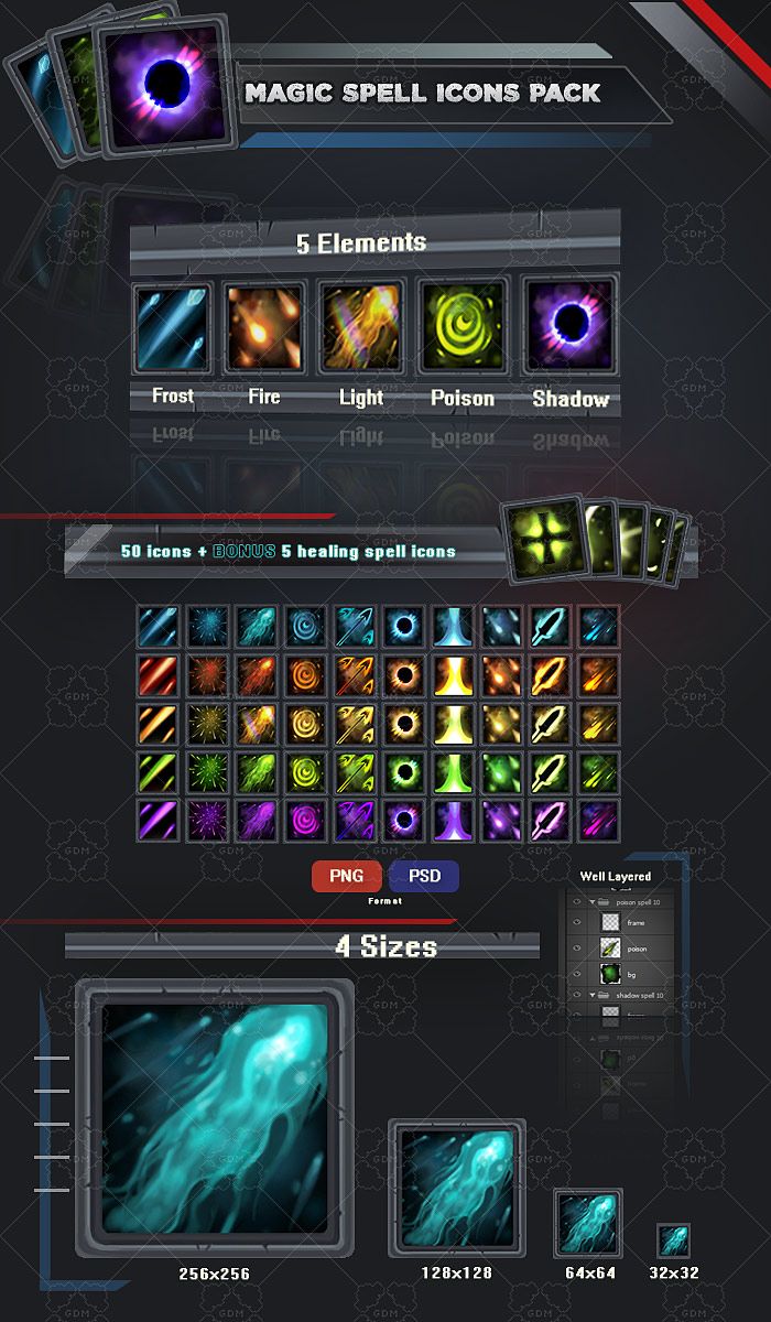 700x1200 Magic Spell Icons Pack In Puzzle Games Game Assets