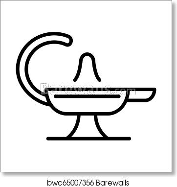 Magic Lamp Icon, Outline Style, Art Print Barewalls Posters 362x382 Magic Lamp Icon, Outline Style, Art Print Barewalls Posters