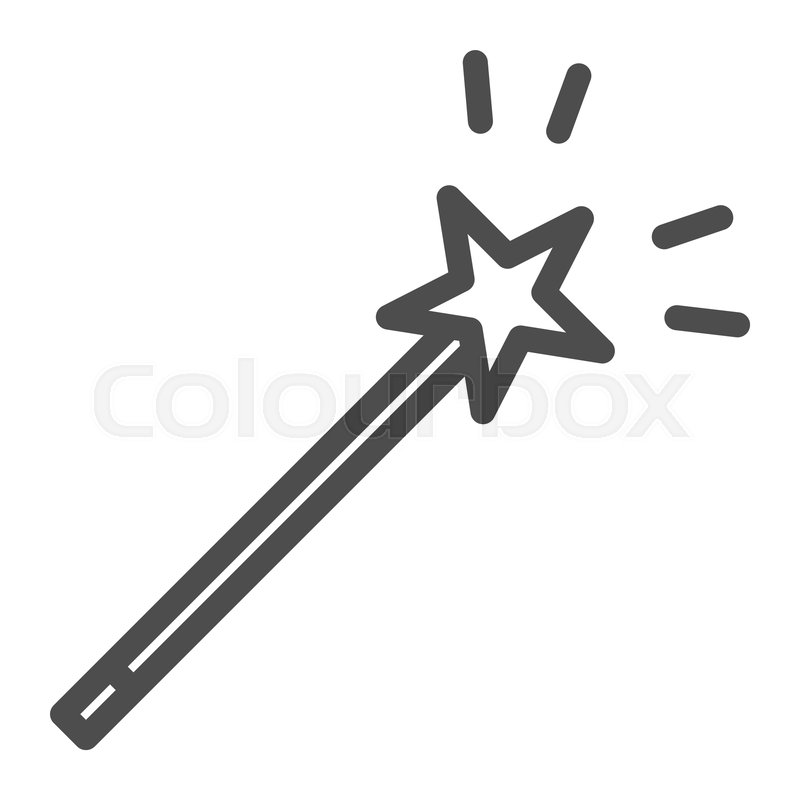 800x800 Magic Wand Line Icon Star On Stick Stock Vector Colourbox