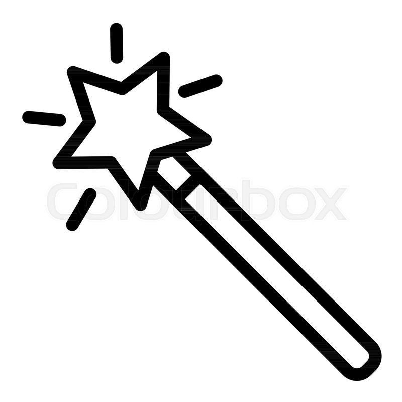 800x800 Magic Wand With Star Line Icon Stock Vector Colourbox