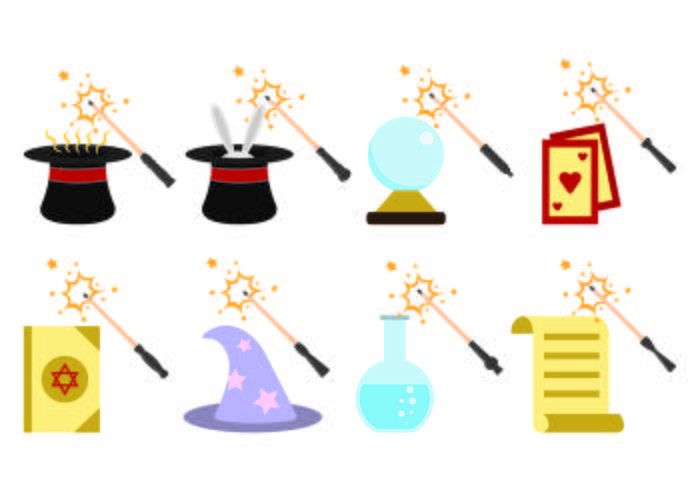 700x490 Set Of Magic Stick Icon Vector
