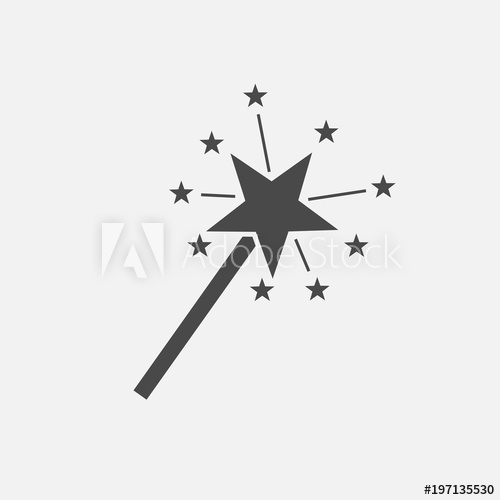 500x500 Magic Stick Vector Icon With Stars